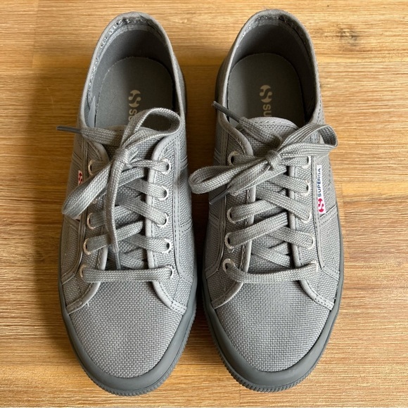 Superga 2750 Cotu Classic Sneakers Grey Size US Women 6.5 US Men 5 Lace Up Shoe - Picture 7 of 12